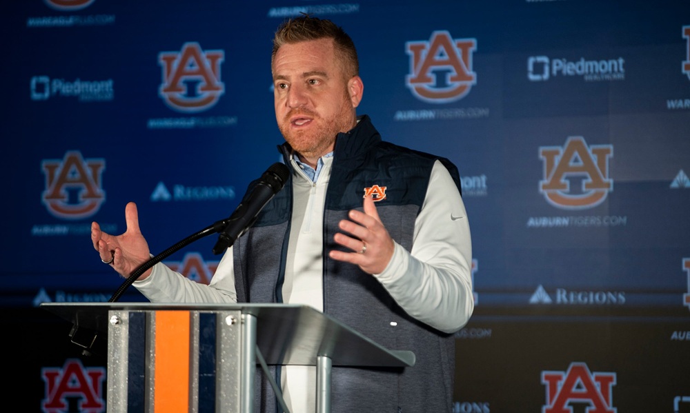 WATCH: Auburn HC Alex Golesh’s first fall camp press conference
